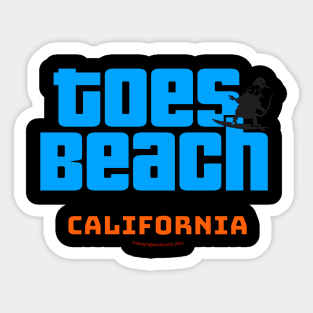 Toes Beach California Sticker